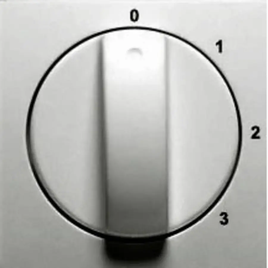 PEHA draaiknop driestandenschakelaar 0-1-2-3 Badora aluminium glans (11.610.70 S3)