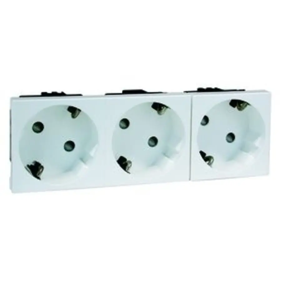 PEHA 3-voudige wandcontactdoos randaarde 33° schuin Concept45 levend wit (6213.02 EMS SI WI)