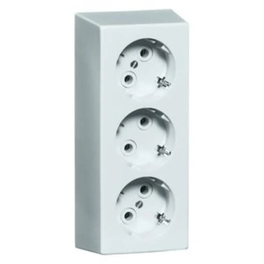 PEHA wandcontactdoos 3-voudig randaarde opbouw wit (D 6303)