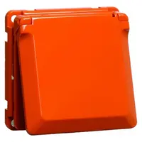PEHA wandcontactdoos randaarde met klapdeksel Compacta oranje (6711.33 K)