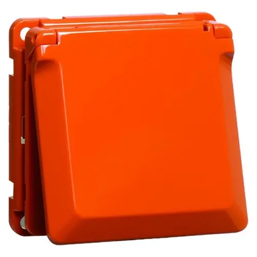 PEHA wandcontactdoos randaarde met klapdeksel Compacta oranje (6711.33 K)
