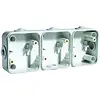 PEHA opbouwbak 3-voudig horizontaal voor spatwaterdicht IP54 grijs (603 WAB DO)