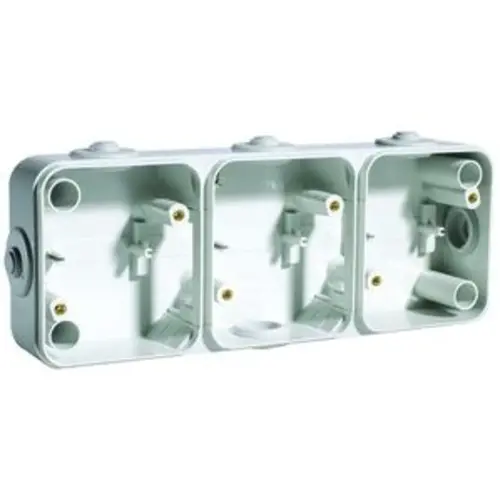 PEHA opbouwbak 3-voudig horizontaal voor spatwaterdicht IP54 grijs (603 WAB DO)
