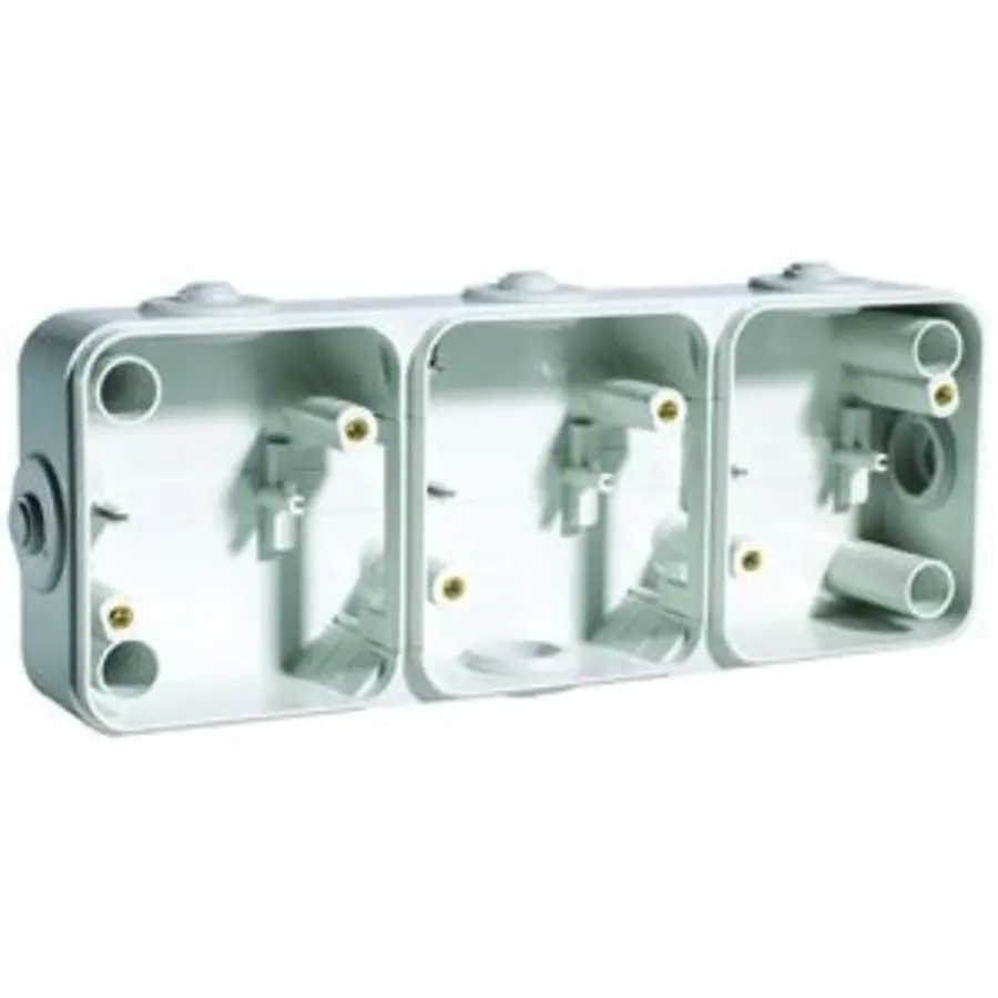PEHA opbouwbak 3-voudig horizontaal voor spatwaterdicht IP54 grijs (603 WAB DO)