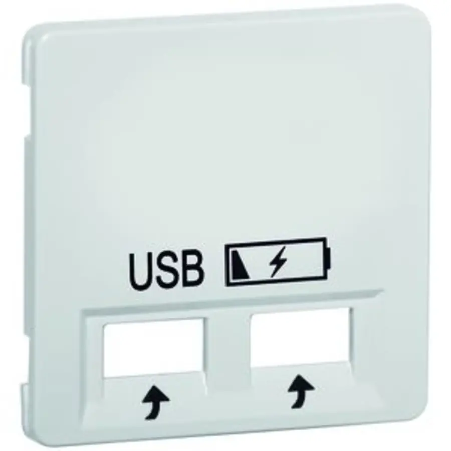 PEHA centraalplaat USB 2-voudig Badora aluminium (11.610.70 USB SPV)