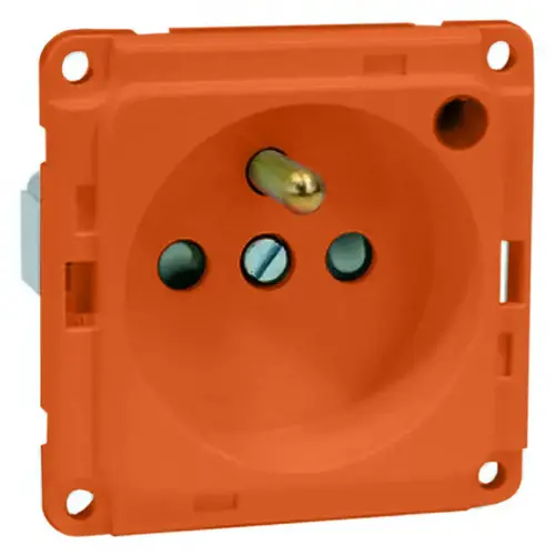 PEHA wandcontactdoos met penaarde Belgie kindveilig Compacta oranje (6571.33 ME LED/4 SI)