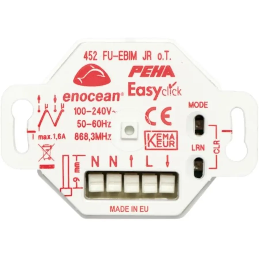 PEHA Easyclickpro inbouw JR-ontvanger bidirectioneel 2-kanaals met rolluikpositieherkenning (452 FU-EBIM JR O.T.)