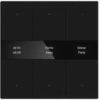 PEHA KNX drukknop 6-wegs zwart glazen oppervlak (KNX PB GL 6BT BLK)