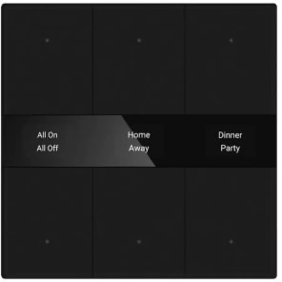 PEHA KNX drukknop 6-wegs zwart glazen oppervlak (KNX PB GL 6BT BLK)