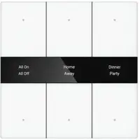 PEHA KNX drukknop 6-wegs inbouw met display glas wit (KNX PB GL 6BT WHI)