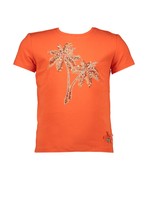 Le Chic Orange T-shirt palmtree embroidery