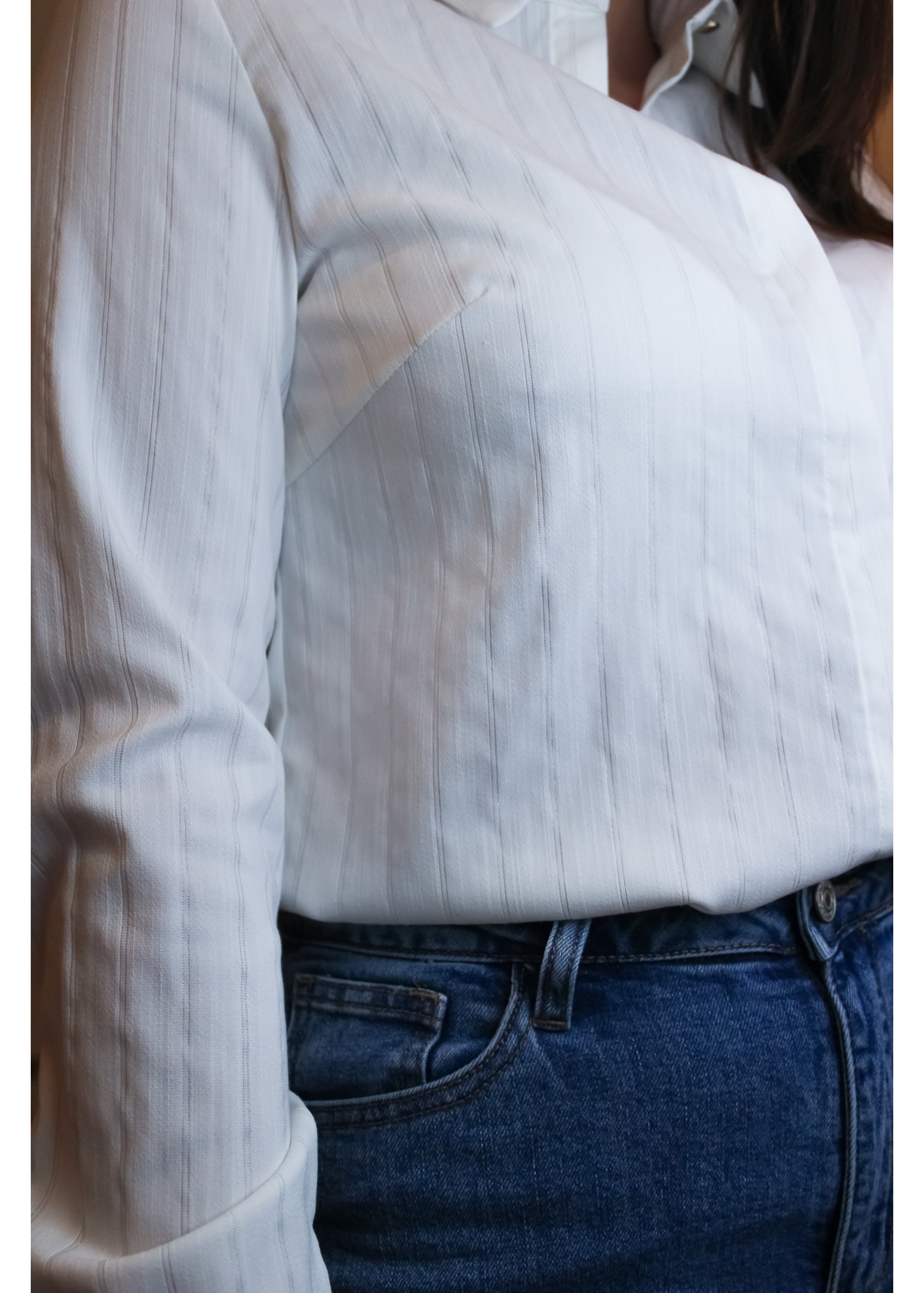 Witte gestreepte blouse