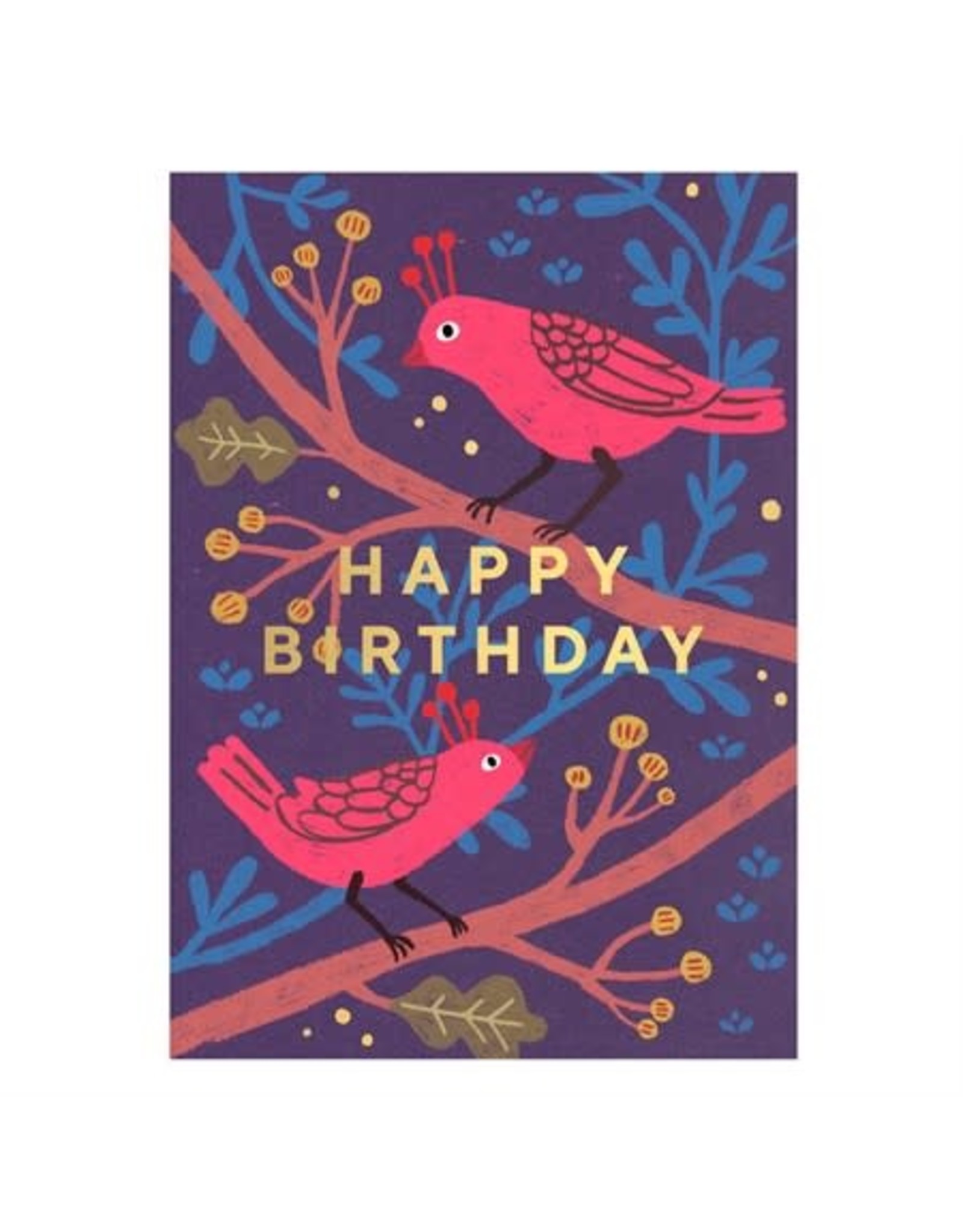 Kaartje 'Birds happy birthday
