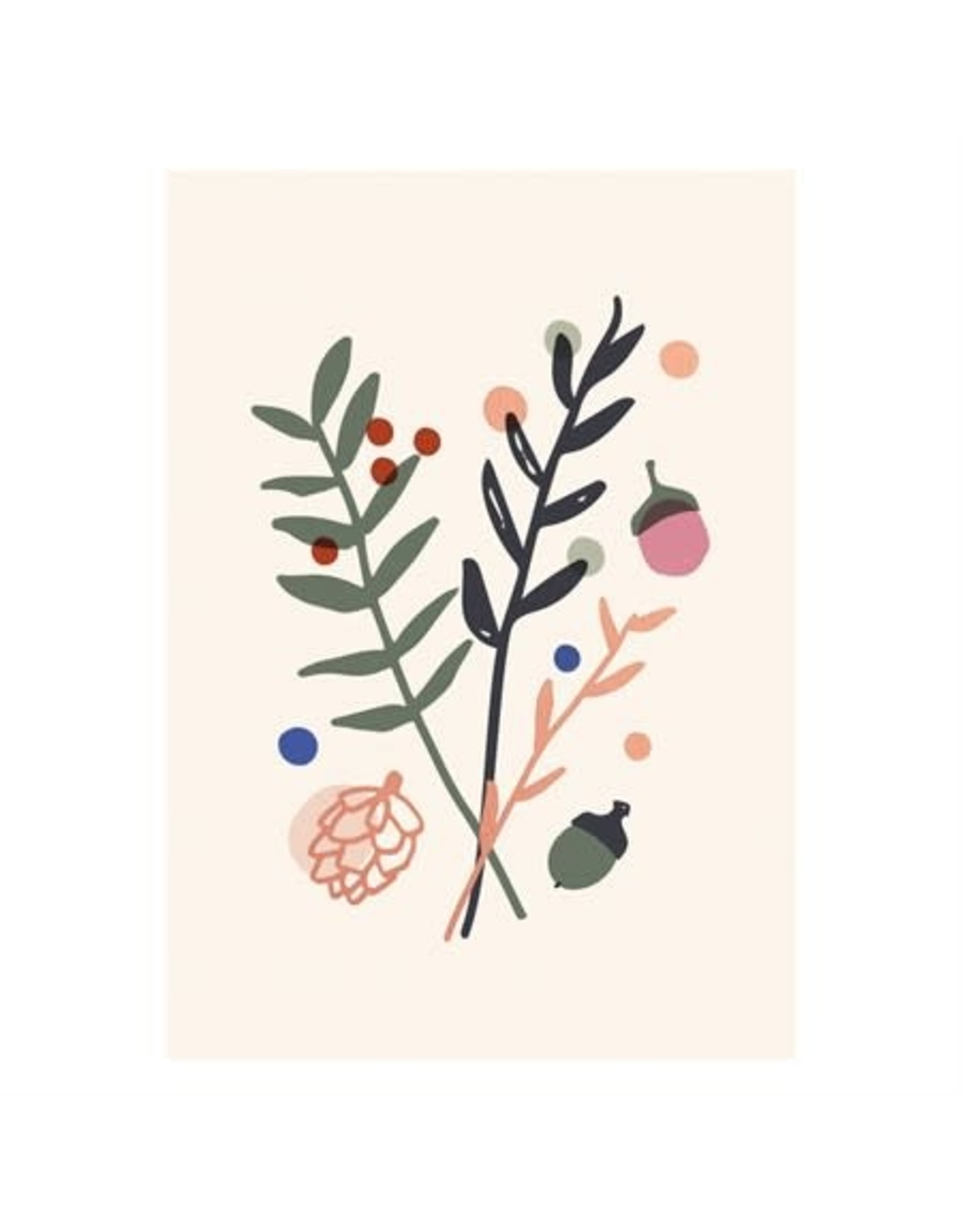 Kaartje 'branches rose gold'