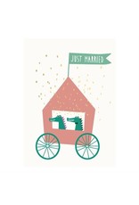 Kaartje 'just married-crocodile'