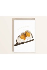 Kaartje 'lovebirds-robins-congrats'