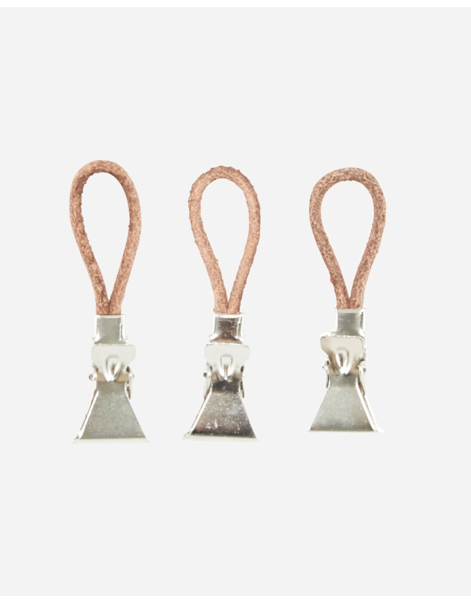 Handdoekclip set van 10 (met leder)