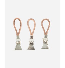 Handdoekclip set v 10 (met leder)
