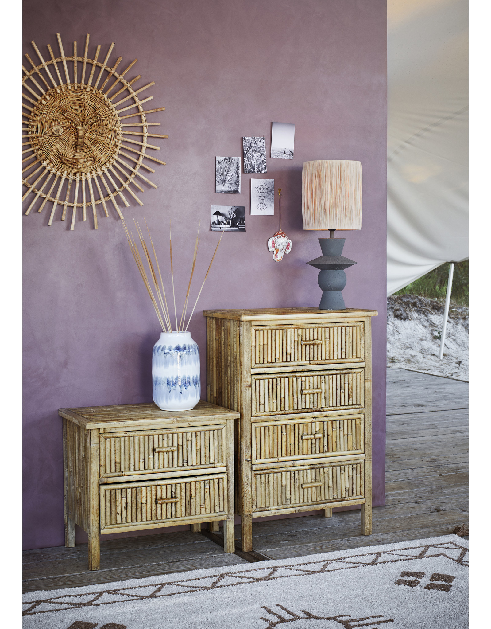 Bamboo cabinet (2 lades)