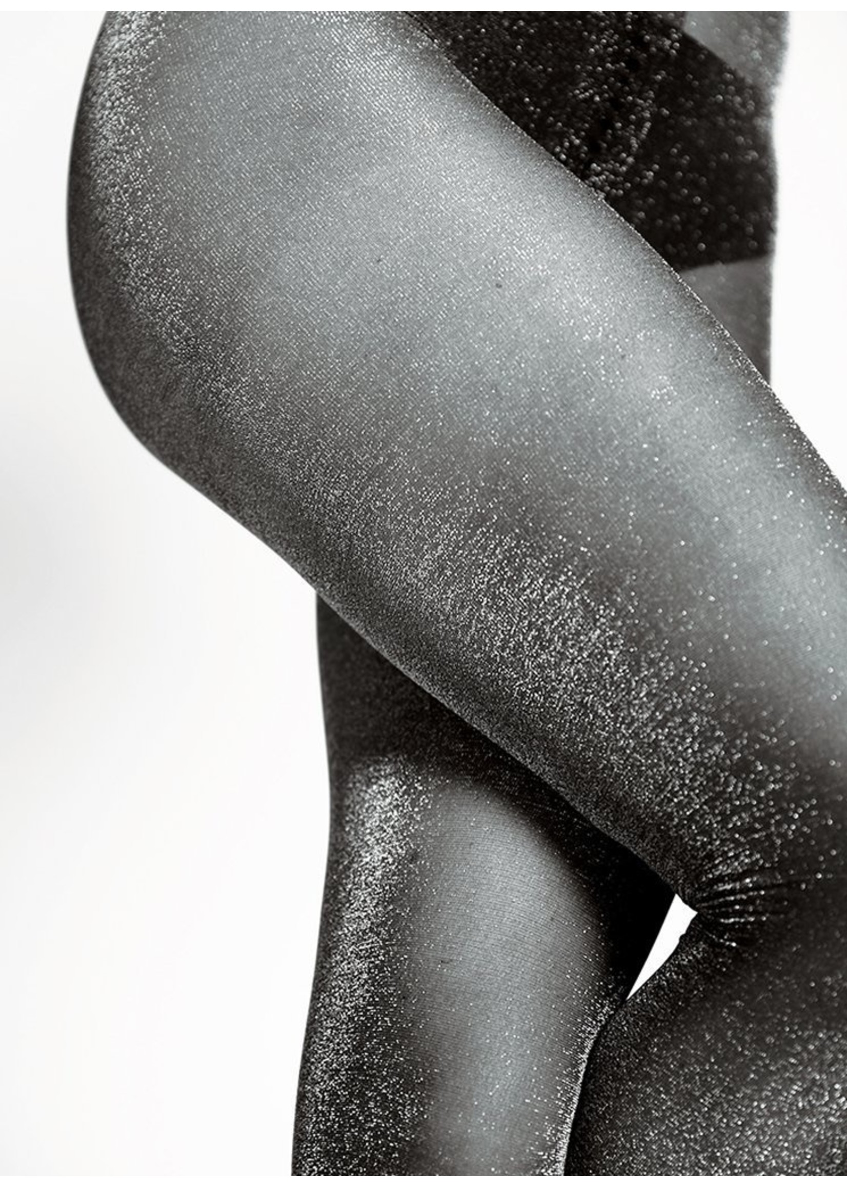 Swedish Stockings TORA SHIMMERY - Tights - black/silver/black