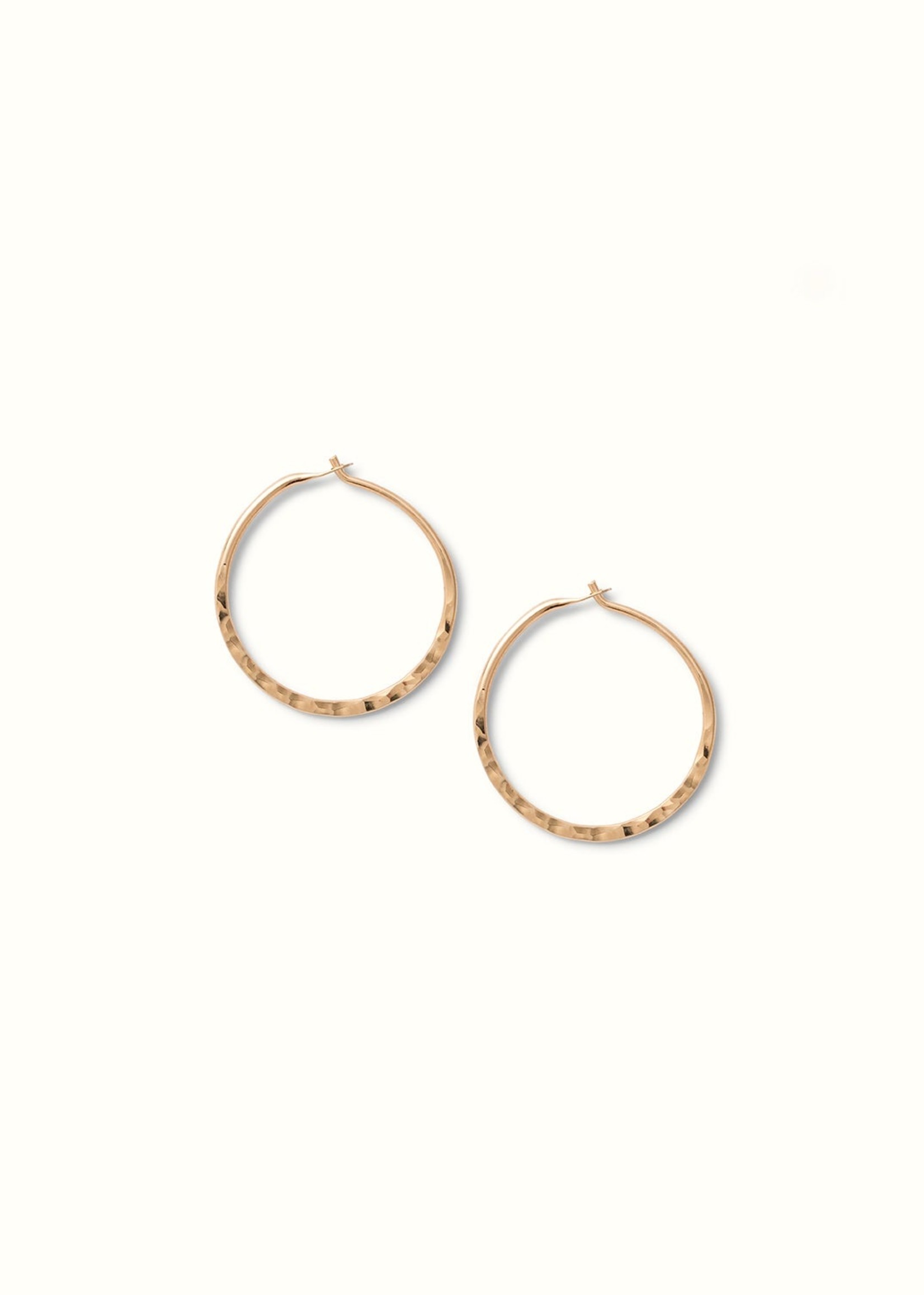 Nown Lucy Hammered Hoop Gold Filled Pair