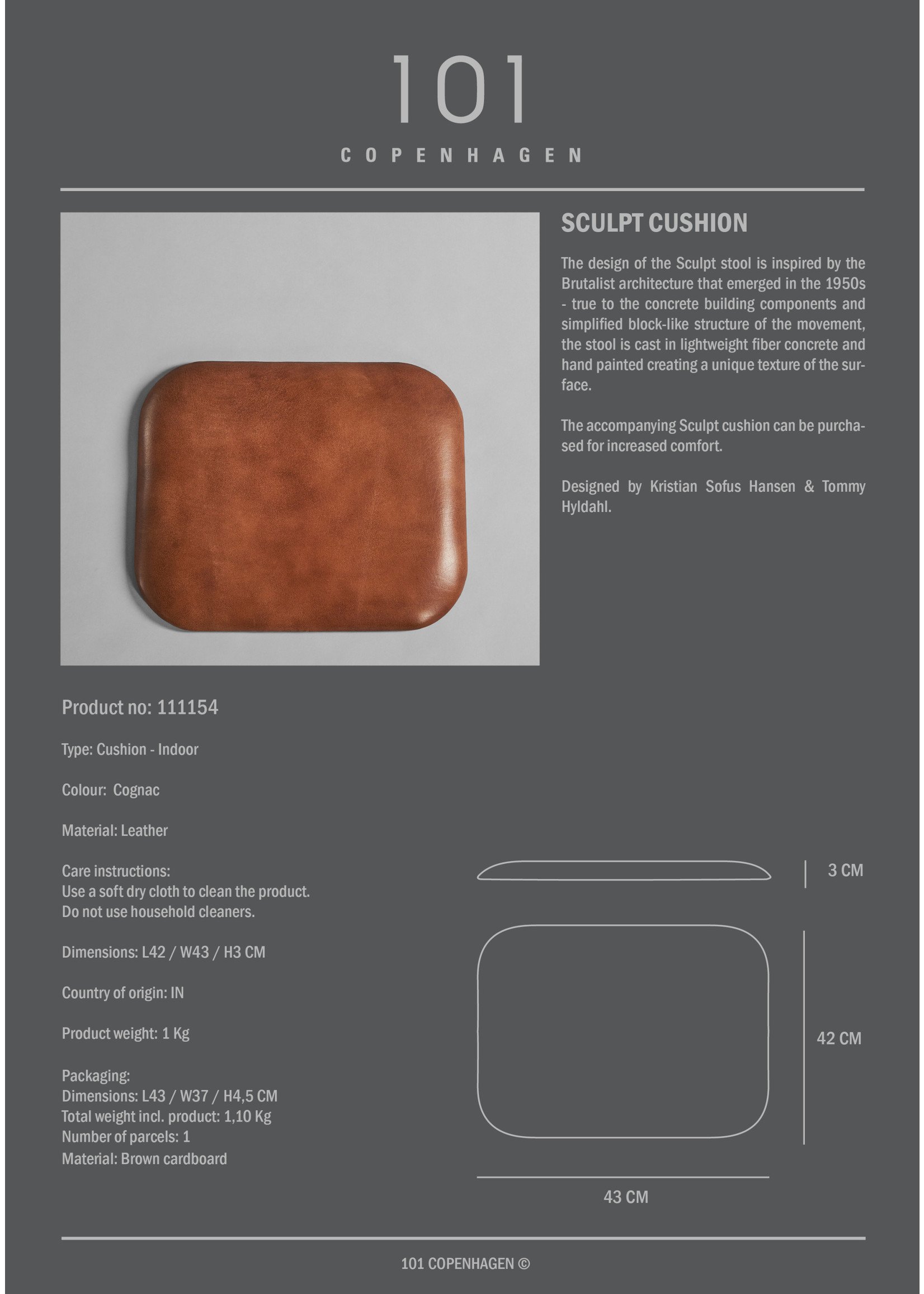 Sculpt Stool Cushion - Leather - Johnny at the Spot