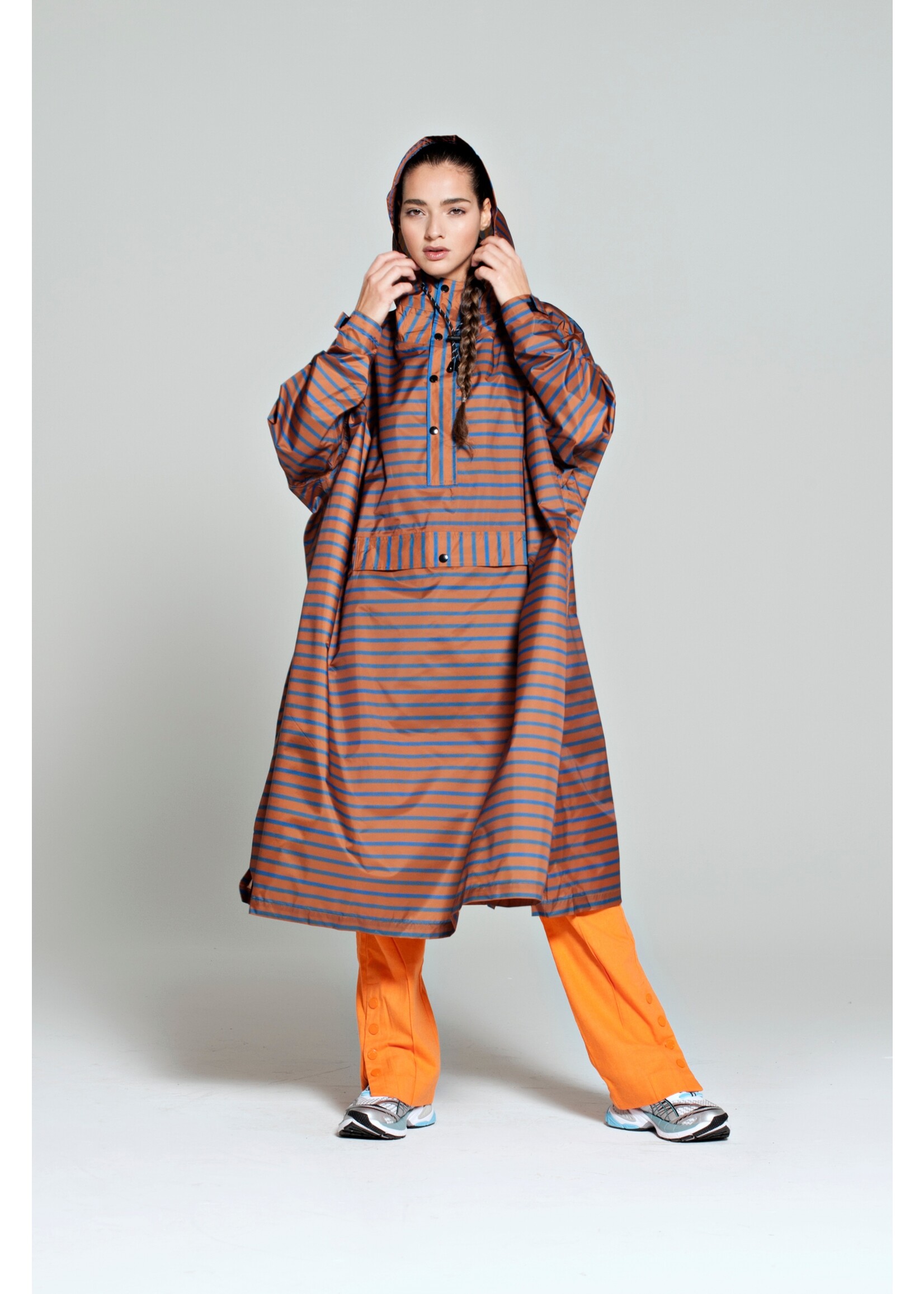 Rainkiss Breton Brown Blue - Rain Poncho
