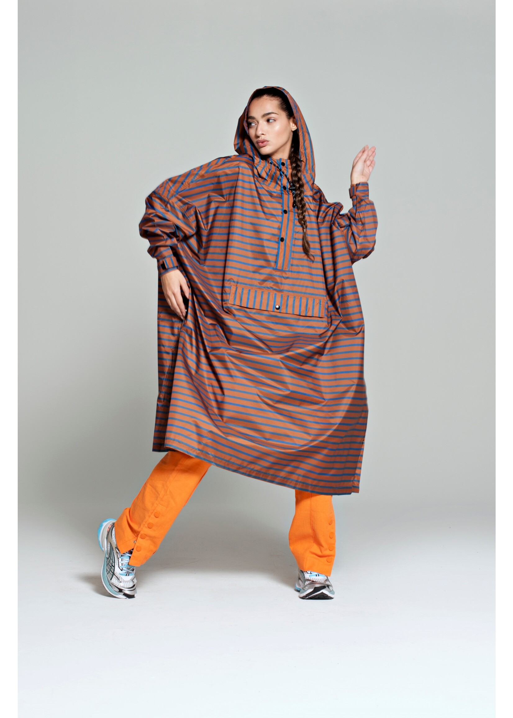 Rainkiss Breton Brown Blue - Rain Poncho