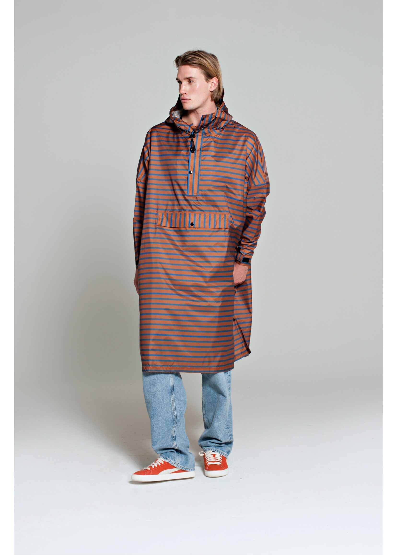 Rainkiss Breton Brown Blue - Rain Poncho