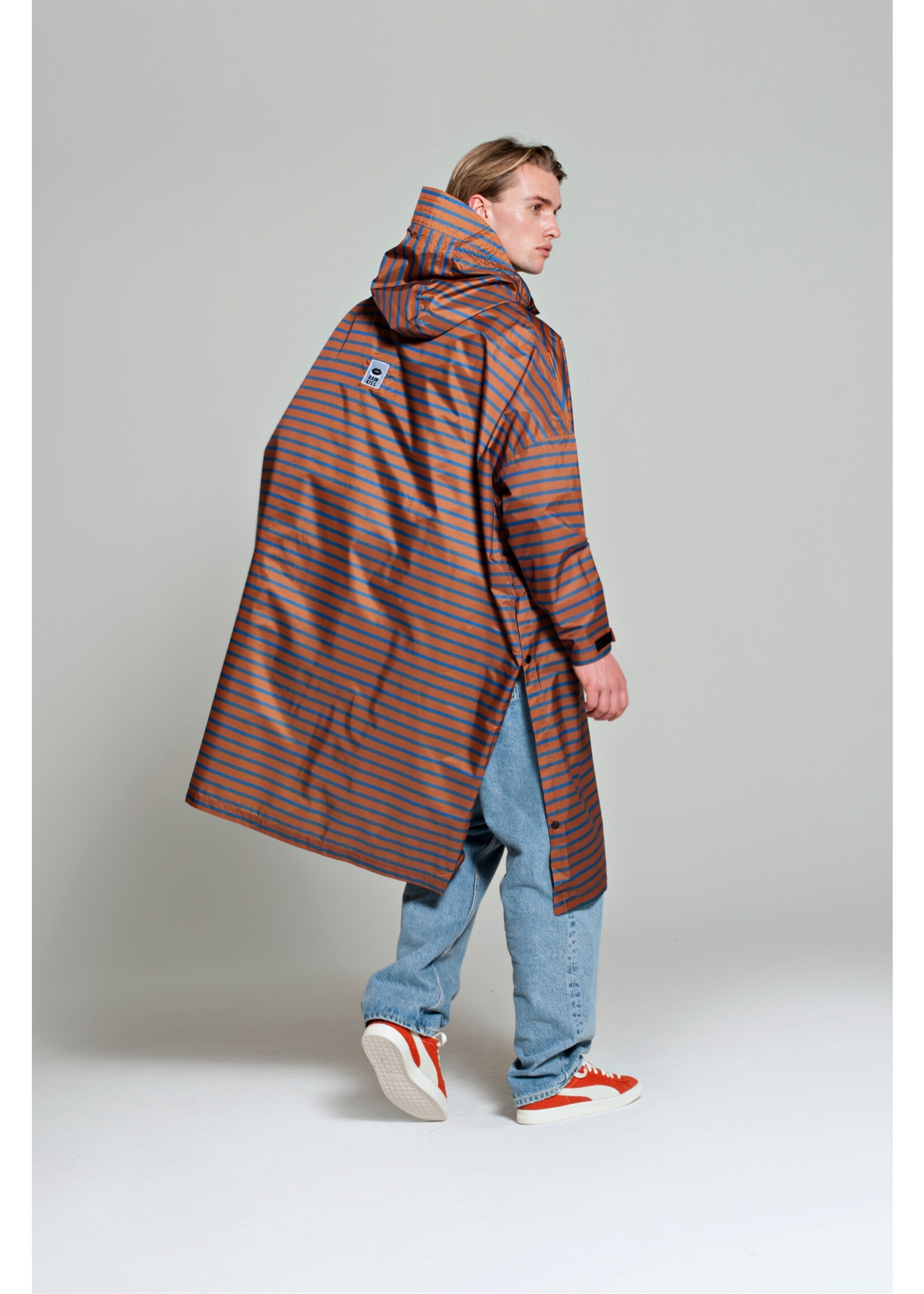 Rainkiss Breton Brown Blue - Rain Poncho