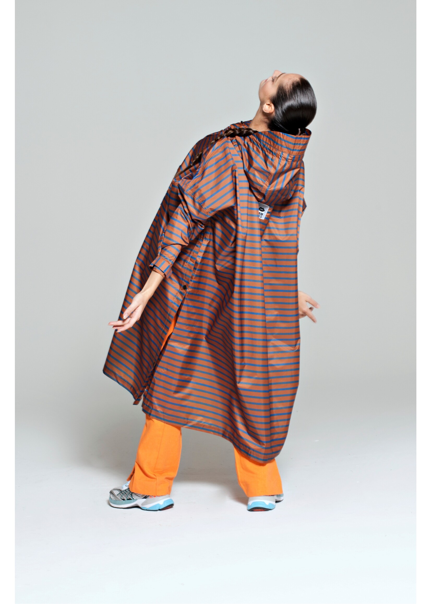 Rainkiss Breton Brown Blue - Rain Poncho