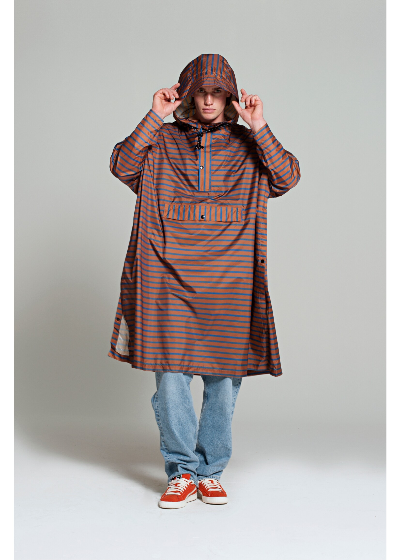 Rainkiss Breton Brown Blue - Rain Poncho