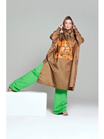 Rainkiss Breton Brown Green Text - Rain Poncho