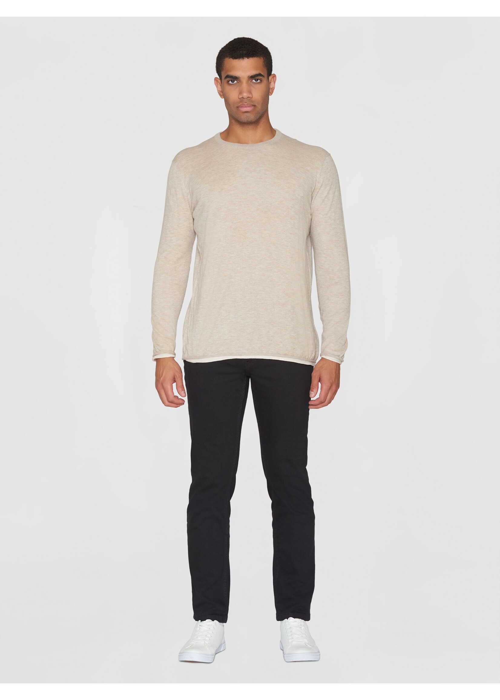 Knowledge Cotton Regular Double Layer Crew Neck Knit