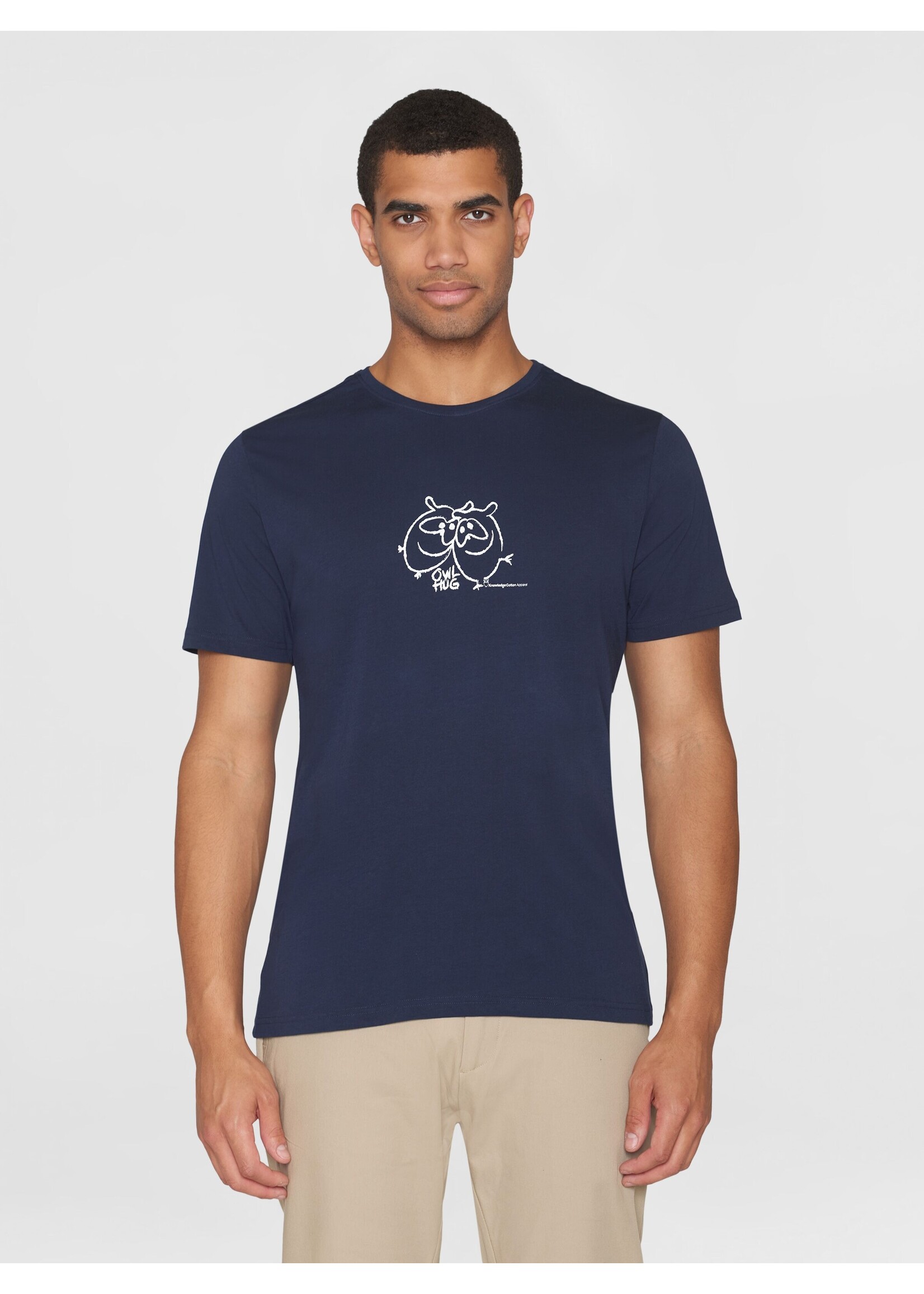 Knowledge Cotton 1010100 Regular Fit Owl T-Shirt