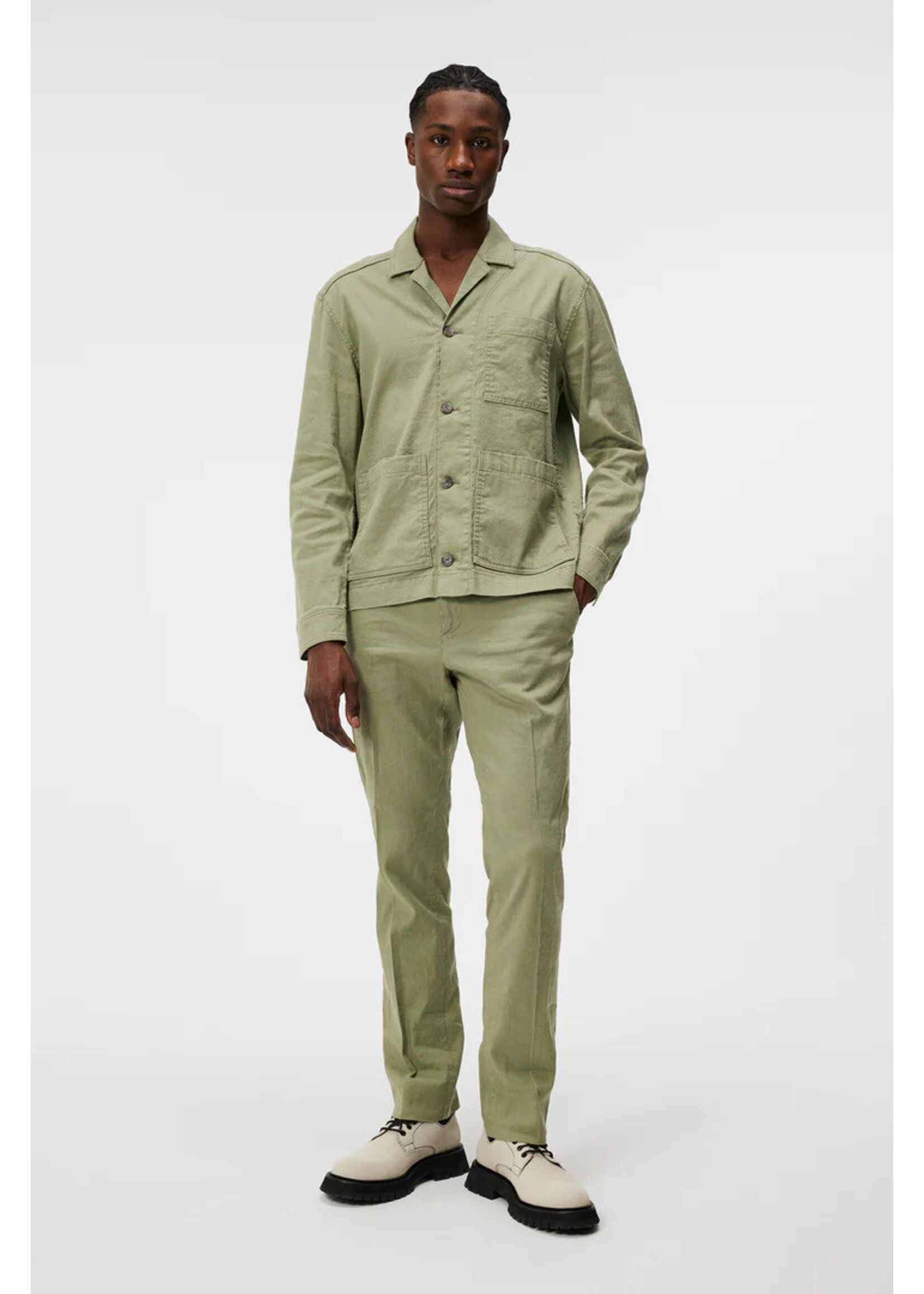 J. Lindeberg Errol Linen Workwear Overshirt