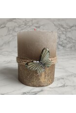 Bina Handmade Kaars met vlinder in keramiek