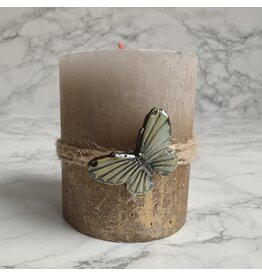 Bina Handmade Kaars met vlinder in keramiek