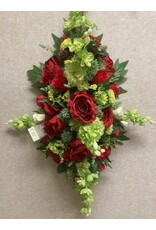 Zijden bloemstuk rood 75 euro