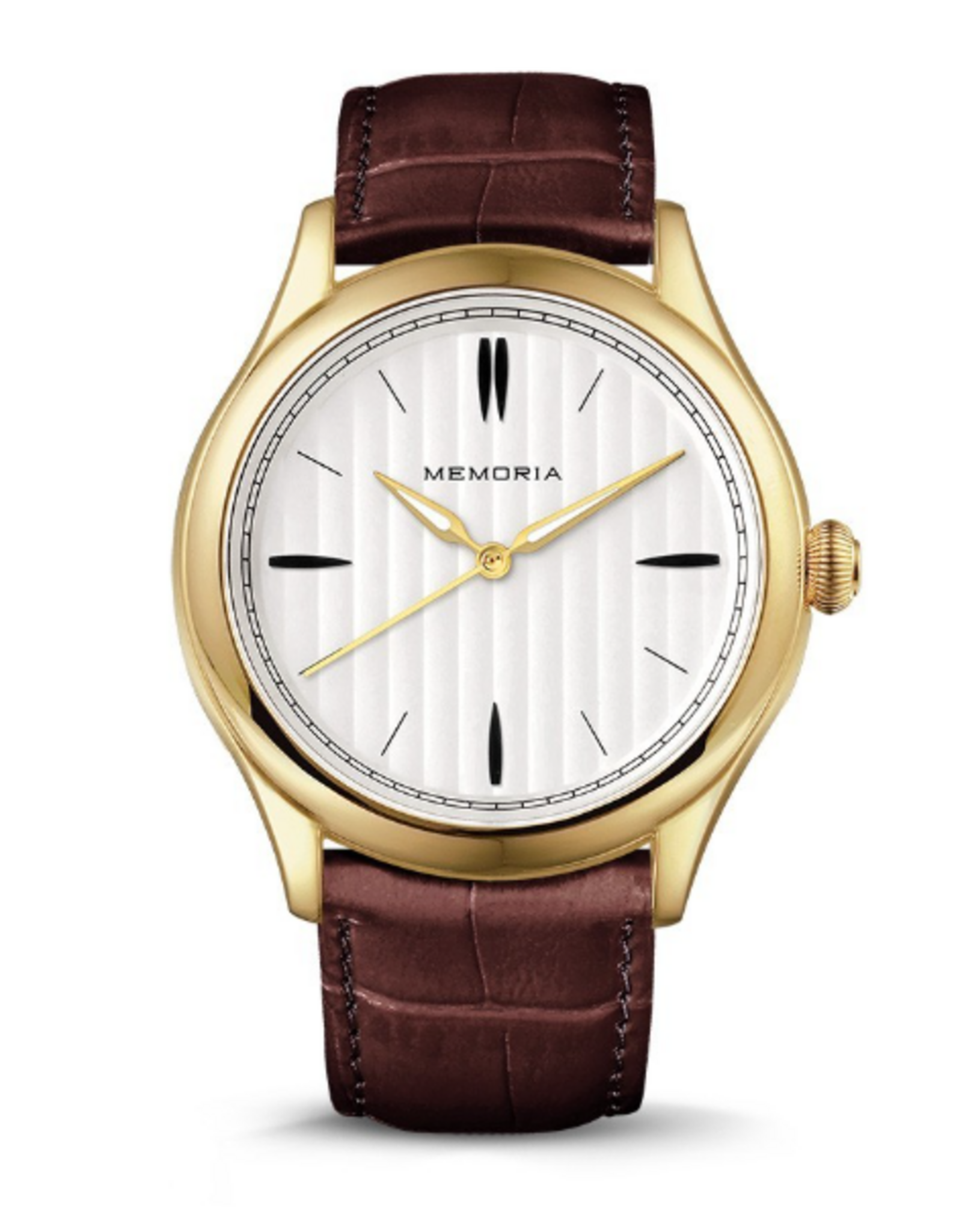 Memoria gedenkhorloge met goudkleurige en bandje naar keuze