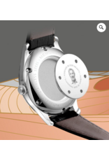 Memoria gedenkhorloge met zilver en blauwe wijzerplaat  en bandje naar keuze - Copy