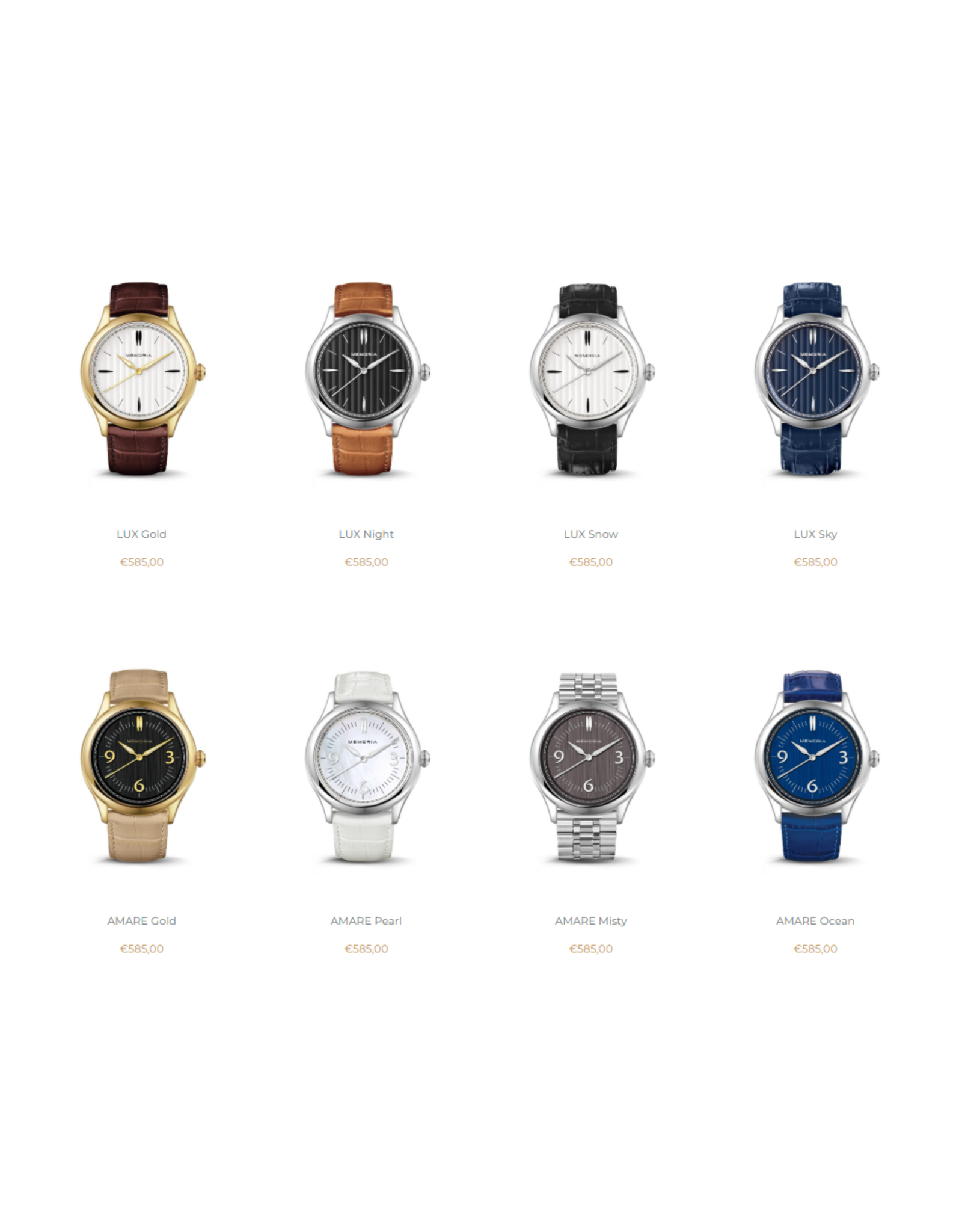 Memoria gedenkhorloge met zilveren wijzerplaat en zilverkleurige bandje