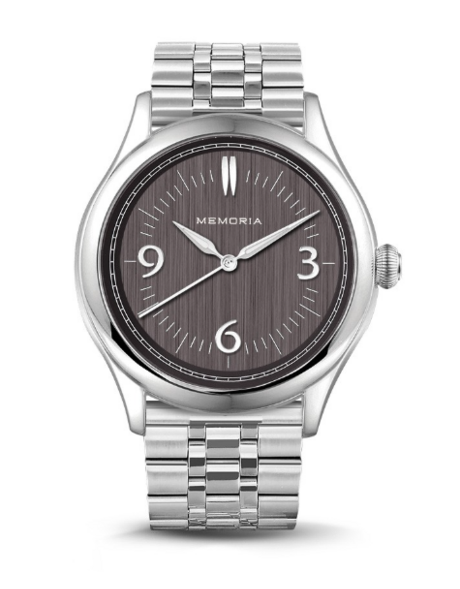 Memoria gedenkhorloge met zilveren wijzerplaat en zilverkleurige bandje