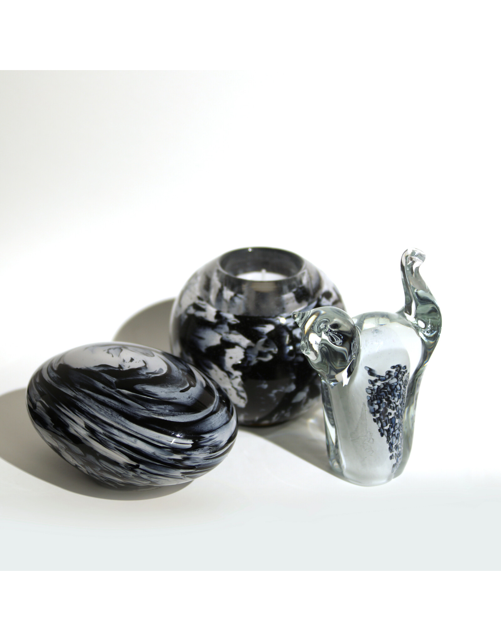 mini urne kristalglas - blauwtinten