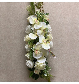 Zijden bloemstuk wit | small