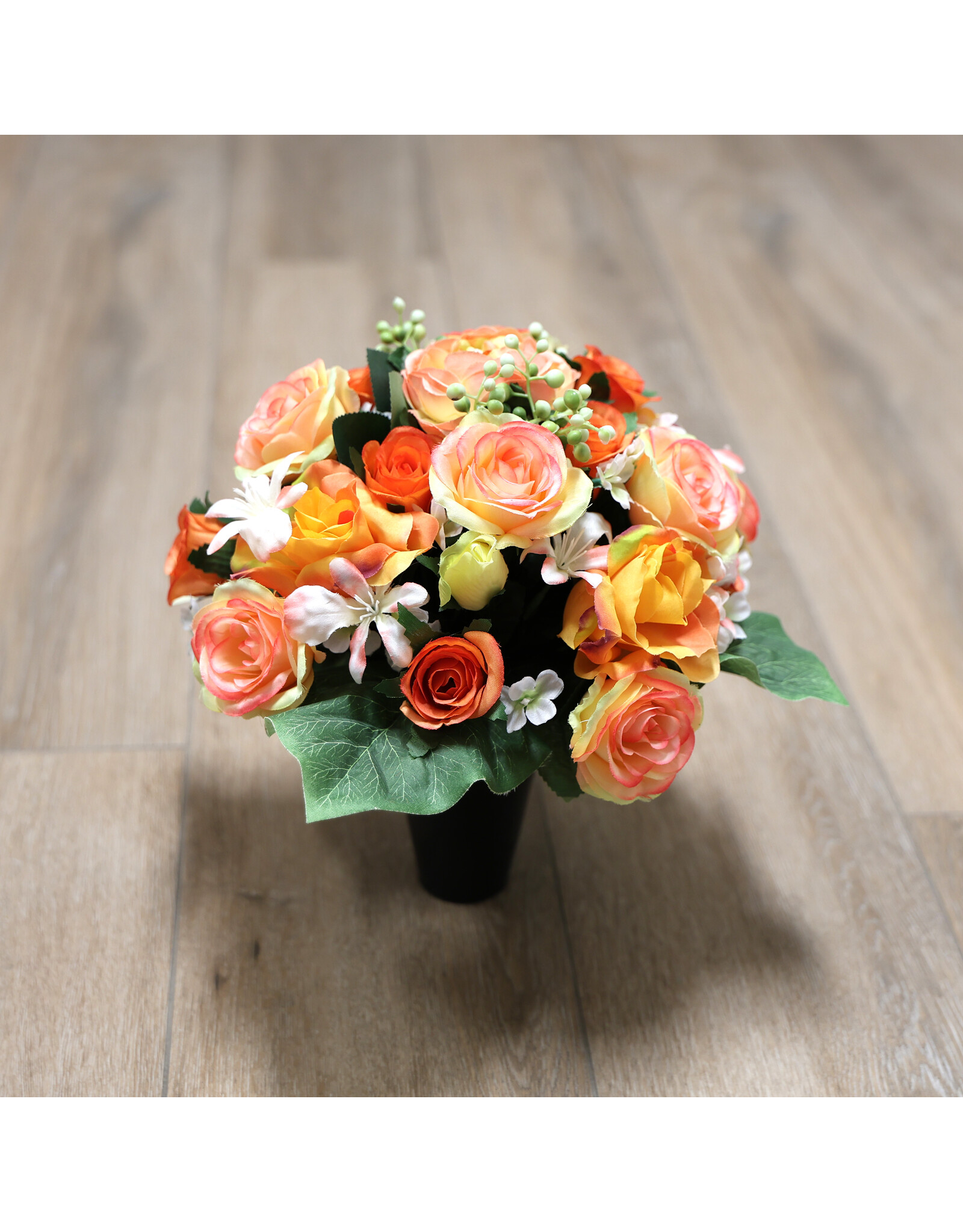 Image Floral Zijden bloemenvaasje oranje 1 | medium