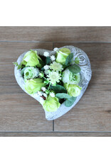 Image Floral zijden bloempotje wit 1 | hartje