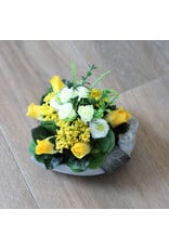 Image Floral zijden bloempotje geel 1 | hartje