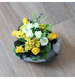 Image Floral Zijden bloempotje geel 1 | hartje