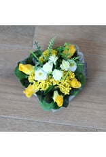 Image Floral zijden bloempotje geel 1 | hartje